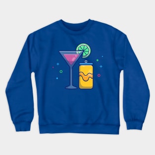 Lemon Juice With Orange Soda Canned Drink Cartoon Crewneck Sweatshirt